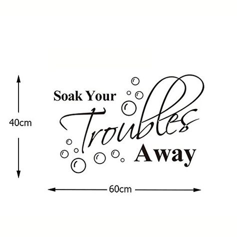 Soak Your Troubles Away With Bubbles Wall Art Sticker Quote Decal Home Decor Hot Bath Time Quotes, Soap Quotes, Wall Stickers Words, Bathroom Vinyl, Cheap Wall Stickers, Bathroom Wall Stickers, Bathroom Stickers, Bubble Wall, Quote Decals