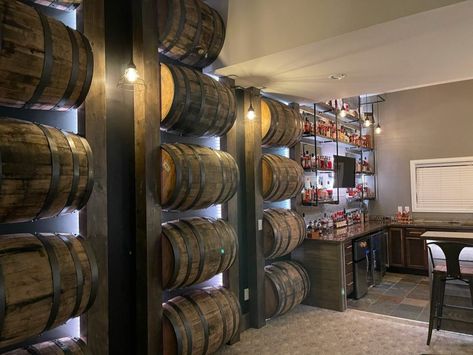 Bourbon Basement, Rough In Plumbing, Bar Lounge Room, Bourbon Room, Bourbon Bar, Bar Garden, Man Cave Home Bar, Wooden Posts, Wood Works