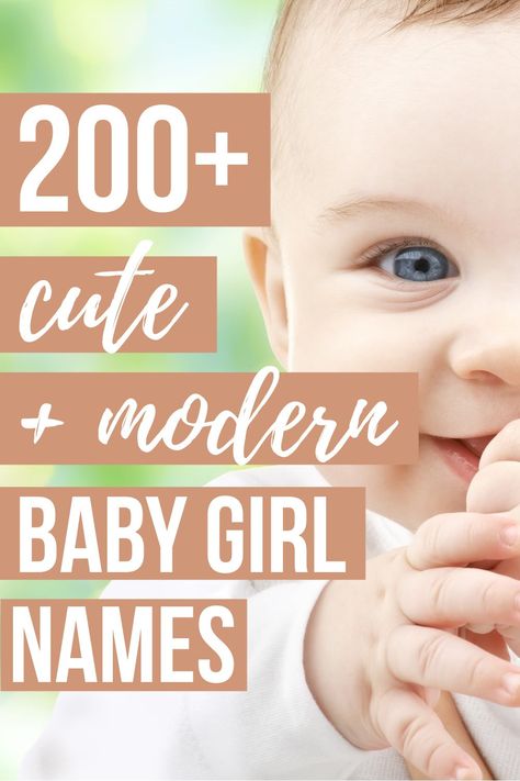 THE CUTEST MODERN BABY GIRL NAMES- These girl names are cool, trendy and perfect for your new baby. Includes origins and meanings for every name! Modern Girl Names, Simple Girl Names, Trendy Girl Names, Baby Girl Names With Meaning, Modern Baby Girl Names, Hebrew Girl Names, English Baby Girl Names, Trendy Baby Girl Names, New Baby Girl Names