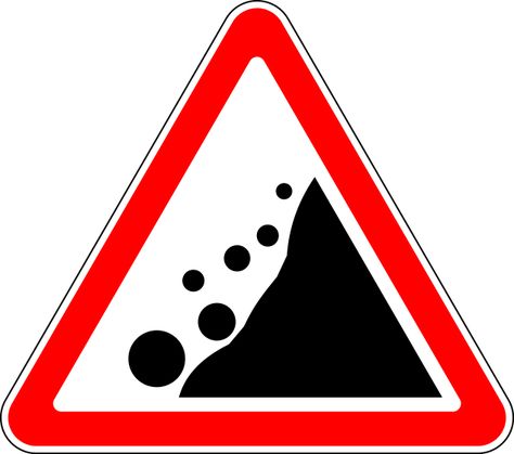 Traffic Signs And Symbols, All Traffic Signs, Signs Traffic, Loss Of Balance, Fall Rock, Traffic Sign, Practice Exam, Traffic Signs, Road Sign