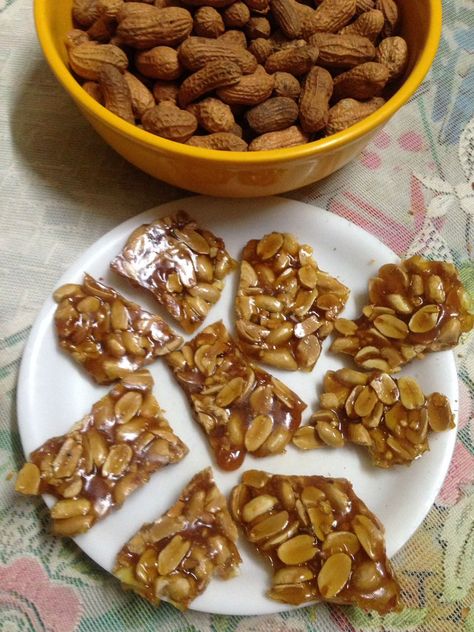 Peanut chikki or moongfali ki patti is a filling crispy snack especially in winters . Peanut Chikki, Lalita Tripura Sundari, Tripura Sundari, Durga Devi, Devi Temple, Recipes To Make, Pin It, Food To Make, Good Quality