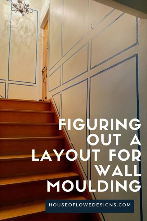 Wall Molding On Slanted Wall, Molding In Stairwell, Molding On Staircase Wall, Trim At Top Of Wall, Office Moulding Design, Home Stairwell Ideas, Stairwell Moulding Ideas, Moulding On Vaulted Wall, Foyer Moulding Ideas