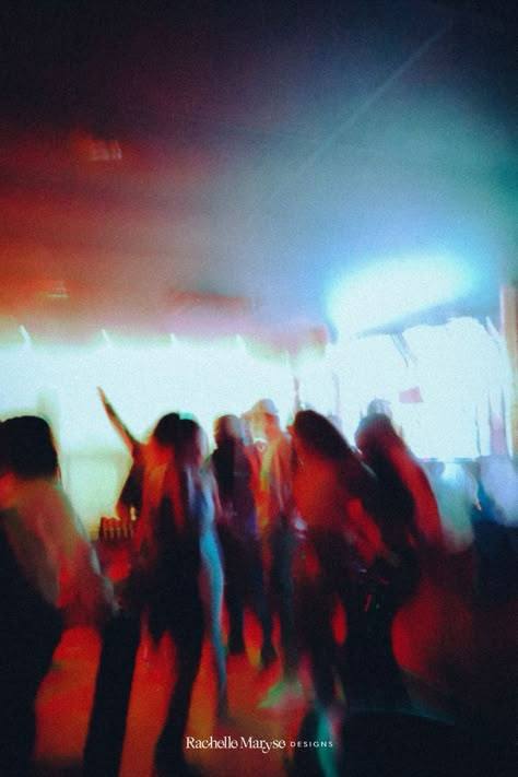 Photograph of girls dancing on the dance floor at a nightclub. Blurry and grainy aesthetic. Red and Blue neon lights in the background. Dancing At Club Aesthetic, Club Photography Nightclub, Neon Nightclub Aesthetic, Dancing At Night Aesthetic, Dancing At A Party Aesthetic, Dancing Party Aesthetic, Nightclub Aesthetic Dancing, Dancefloor Aesthetic, Club Lights Aesthetic