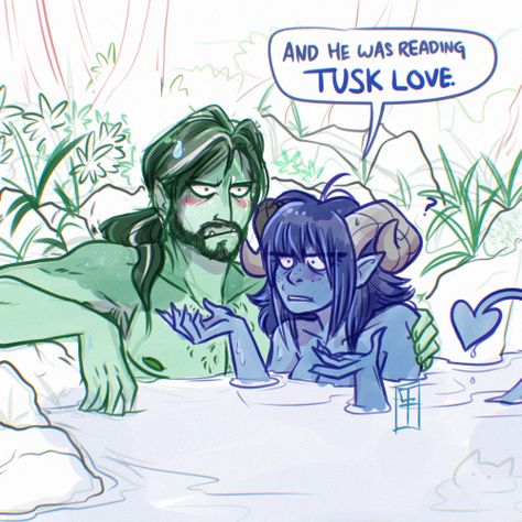 Tusk Love Comic, Tusk Love, Fjord And Jester, Life In Cartoon Motion, Critical Role Comic, D D Funny, Critical Role Campaign 2, Critical Role Characters, Dnd Funny