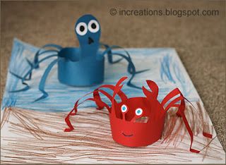 Crab and Octopus  {Could be headbands} Sea Poems, Octopus Hat, Crab Crafts, Ocean Party, Sea Decor, Sea Crafts, Under The Sea Theme, Crazy Hats, Ocean Crafts