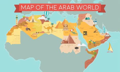 Middle east countries map in cartoon style Vector Image World Map With Country Names, Middle East Map, Middle East Countries, Desert Map, World Map With Countries, Maps Aesthetic, Arab Countries, Arab World, World Map Art