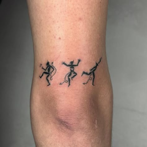 Carlos 🌬️ on Instagram: "Dance like nobody is watching 👹 thank you Chris🙏🏼❤️" Funky Art Tattoo, Dancing Devil Tattoo, Cool Tattoo Placement, Dancing Tattoos, Dancing People Tattoo, Funky Tattoo Ideas, Dancing Tattoo, Dancer Tattoo, Dance Tattoo