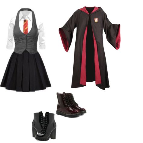 Hogwarts Uniform Gryffindor Female, Gryffindor Uniform Female Aesthetic, Female Hogwarts Uniform, Hogwarts Clothes Gryffindor, Harry Potter Clothes Gryffindor, Gryffindor Outfit Uniform, Griffindor Outfits Uniform, Gryffindor Uniform Aesthetic, Hogwarts Gryffindor Uniform