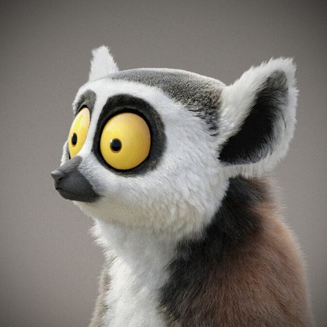 Lemur, Egor Ilyin Lemur Illustration Cute, Lemur Character Design, Lemur Cartoon, Lemur Character, Lemur Costume, Lemur Illustration, Mouse Lemur, Lemur Art, Leather Craft Projects