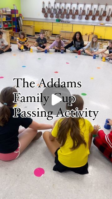 Chesley Talissé-Woodburn on Instagram: "Addams Family Song is always a favorite in the music room around this time of year! 🎃  This has been a great prep before I actually teach the “cup song” in a few weeks! It has also been a great way to reinforce steady beat and it has also just helped us focus on working as a team!   Of course you could also introduce the triplet rhythm and you could do a whole lesson on that as well!   I am not sure who I learned this from, but I hope you have so much fun trying this in your classroom during the spooky music season! Have so much fun and happy music making! 🎃👻   #halloweeninthemusicroom #musicclass #musicteachersofinstagram #musicteacherlife #iamamusicteacher #spookyseason #musicteacherlife🎶 #iteachelementarymusic #iteachelementary" Beanbag Games, Addams Family Song, Music Activities Preschool, The Cup Song, Music Manipulatives, Halloween Music Activities, Preschool Music Activities, Spooky Music, Working As A Team