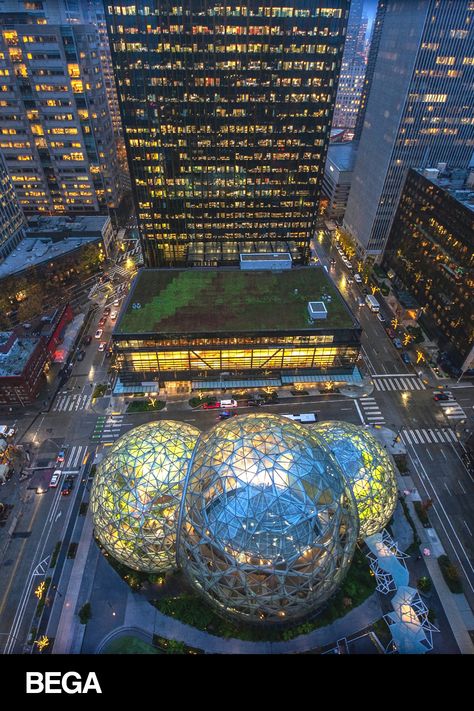 Amazon Headquarters, Amazon Spheres, Seattle Architecture, Avant Garde Architecture, Office Culture, Godzilla Wallpaper, Seattle City, Chinese Landscape Painting, Downtown Seattle