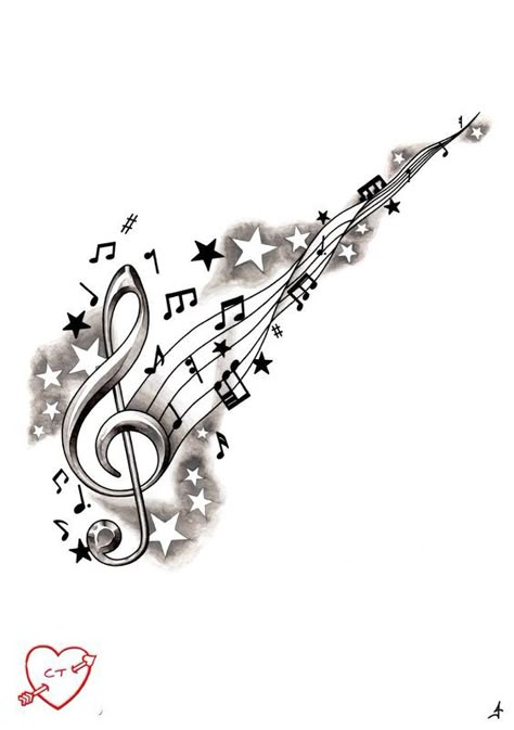 MUSIC, my addiction...Would love this with part of the musical score - "Stairway to Heaven". Then it would be mine!: Treble Clef Tattoo, Romantic Bath, Music Notes Tattoo, Music Note Tattoo, Not Musik, Tattoo Trend, Music Tattoo Designs, Note Tattoo, Music Drawings