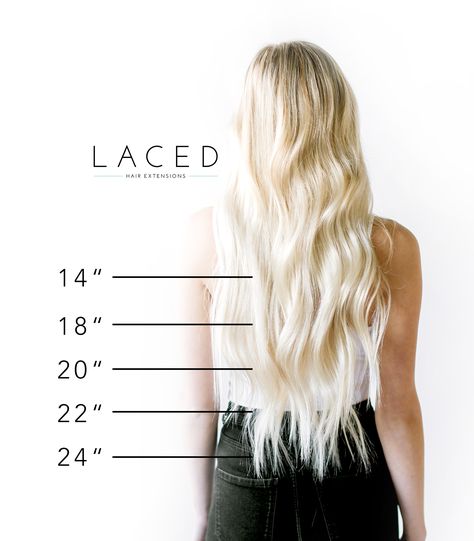 What length of Laced Hair Extensions is best for you?  Visit lacedhair.com to explore colors, methods and lengths. Keratin Bond Extensions, Laced Hair Extensions, Hand Tied Wefts, Weft Extensions, Hair Tape, Tape In Extensions, Purple Shampoo, Come Undone, Clip In Extensions