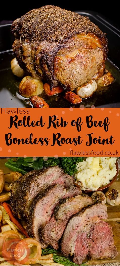 Looking for how to cook the best Roast Beef using a Boneless Rolled Rib of Beef Joint. We give you a step by step guide of how to marinade and cooking times to oven-roast your peppered boneless prime fore rib beef perfectly, whether you like it rare, medium or well done? Perfect tender beef every time, a great and easy to carve Christmas dinner alternative. Rolled Beef, The Best Roast Beef, Rolled Roast Beef, Rib Of Beef, Boneless Beef Ribs, Beef Rib Roast, The Best Roast, Best Roast Beef, Rolled Roast