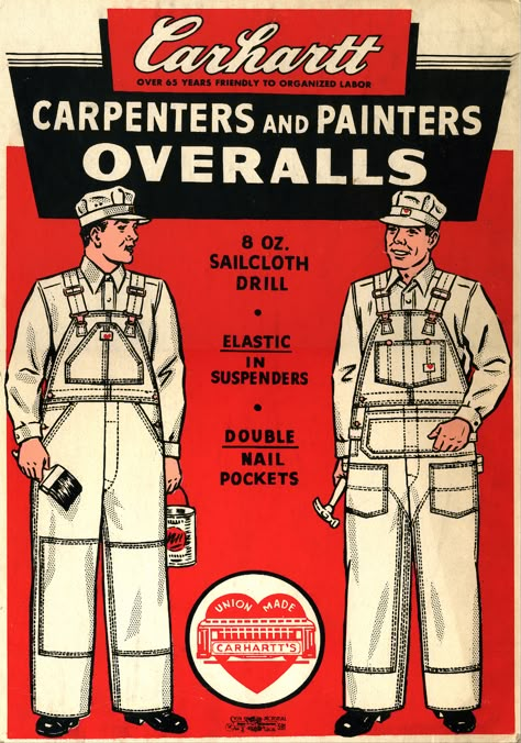 Vintage Advertising Art, American Workwear, Carhartt Detroit, Workwear Vintage, Carhartt Workwear, Retro Logos, Sailing Outfit, Old Magazines, Vintage Americana