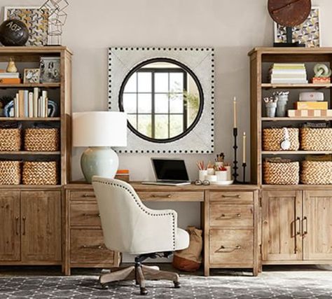 Home Office: Ideas, Inspiration, Furniture & Decor | Pottery Barn Pottery Barn Office, Pottery Barn Home, Barn Office, Craft Room Office, Home Office Space, Shabby Chic Homes, Office Inspiration, Home Office Design, Organizing Your Home