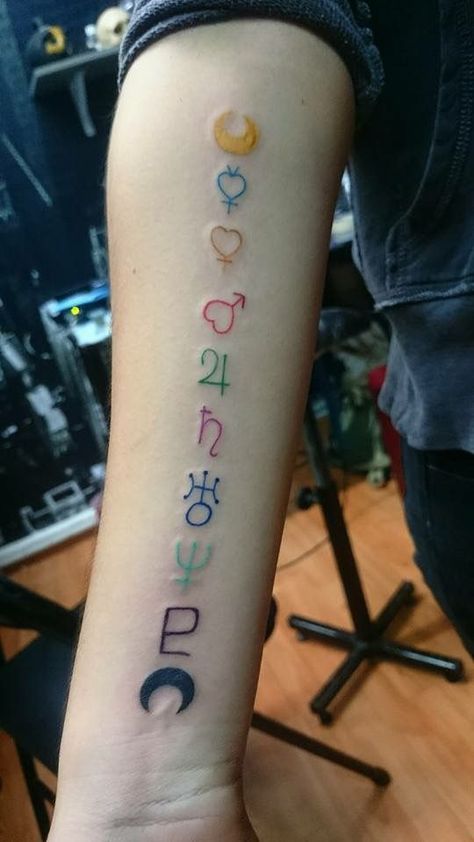 225 Sailor Moon Tattoo Ideas and Designs (2023) - TattoosBoyGirl Sailor Moon Planet Symbols, Sailor Moon Finger Tattoo, Tattoo Ideas Sailor Moon, Sailor Moon Manga Tattoo, Sailor Moon Tattoo Design, Sailor Moon Tattoo Minimalist, Sailor Moon Tattoo Ideas, Sailor Moon Symbols, Sailor Moons