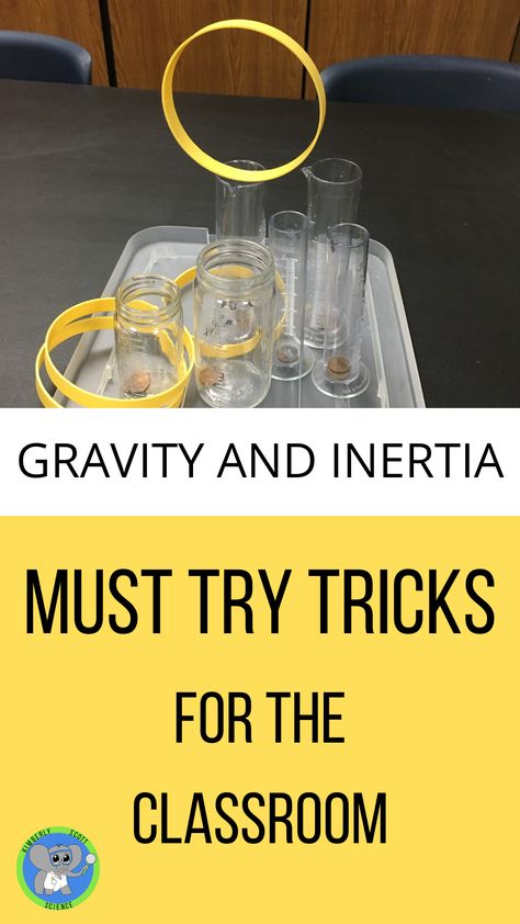 Add these 3 inertia challenges to your forces and motion unit. The students will love it. Teachers can make them station activities. They are easy prep. Gravity Activities, Third Grade Science Activities, Gravity Science, Forces And Motion, Science Stations, Science Camp, Teacher And Student, First Grade Science, Teaching Chemistry