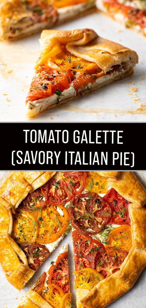 Vegetable Galette Recipe, Rustic Galette Recipe, Tomato Gallette Recipe Easy, Tomato Galette With Pie Crust, Galette With Store Bought Crust, Galette Recipe Savory Easy, Tomato Goat Cheese Galette, Tomato Tart Pie Crust, Spring Galette Recipe