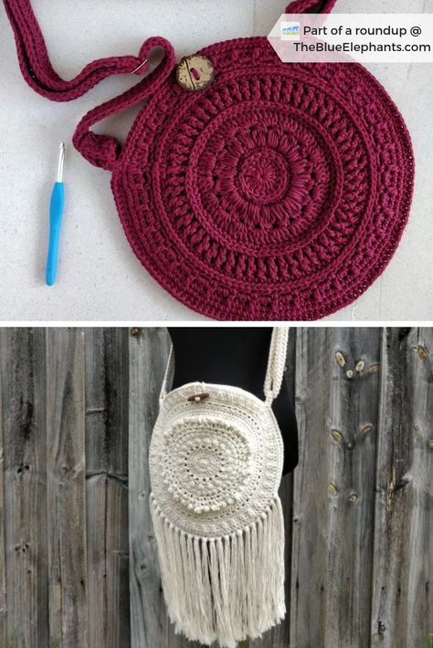 Crochet Boho Bags Free Patterns, Crochet Small Handbags Free Patterns, Purse Patterns Free Crochet, Round Bag Crochet Pattern Free, Crochet Boho Purse Pattern Free, Crochet Small Bags Free Pattern, Crochet Small Cross Body Bag, Crochet Cross Body Bags Free Patterns, Crochet Satchel Pattern Free