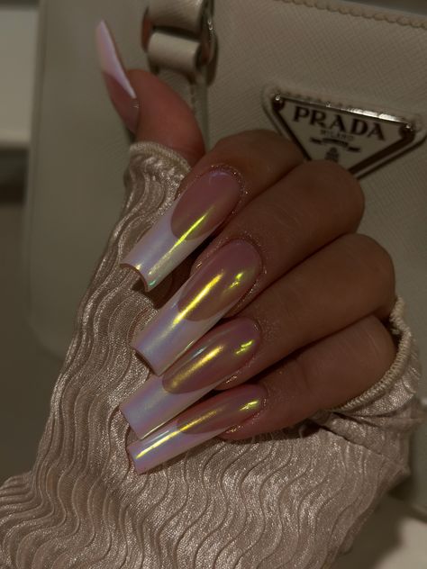 Unicorn Powder, Unicorn Nails Designs, Aurora Nails, Unicorn Nails, Glamour Nails, Tip Nails, Glam Nails, Trendy Nail Design, White French