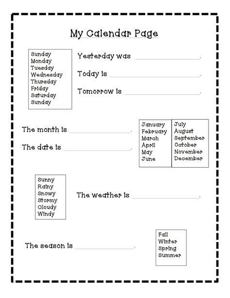 Daily Calendar Worksheet, Kindergarten Calendar, Community Helpers Worksheets, Calendar Skills, Basic Life Skills, Calendar Worksheets, Homeschool Fun, Interactive Calendar, Sentence Frames