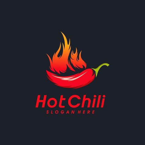 Vector red hot chili logo designs | Premium Vector #Freepik #vector #hot-spicy #hot-chili #spicy #chili Spices Logo, Chili Logo, Mexican Chili, Menu Illustration, Hot Spices, Flaming Hot, Taco Ingredients, Food Project, Food Cartoon