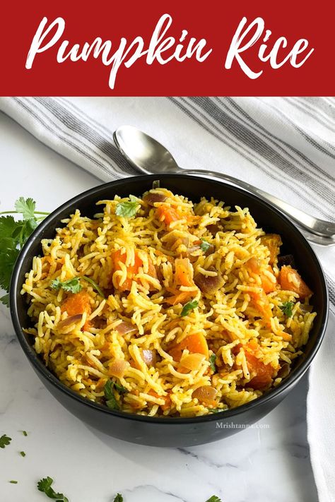 Rice With Coconut Milk, Pumpkin Bread Recipes, Pumpkin Rice, Vegan Indian Recipes, Delicious Rice, Best Pumpkin, Quick Weeknight Meals, Vegan Dessert Recipes, Basmati Rice