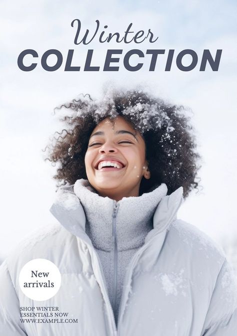 Winter Collection Poster Design, Backgrounds Wallpapers, Winter Essentials, Poster Template, Social Media Template, Social Media Design, Royalty Free Photos, Winter Collection, Design Resources