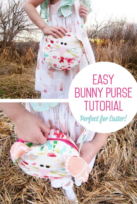 Bunny Purse, Easter Fabric Crafts, Purse Diy, Toddler Purse, Bunny Bags, Purse Tutorial, Easter Fabric, Easter Crafts Diy, Diy Purse