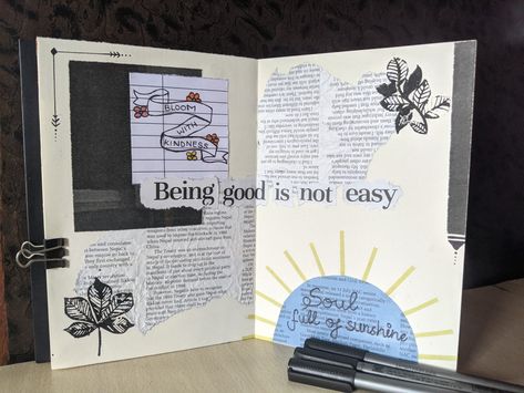 Newspaper Journal Ideas, Newspaper Journal, Scrap Journal, Diary Design, Newspaper Front Pages, Front Page Design, Journal Project, Newspaper Article, Being Good