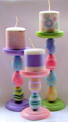 Easter Candle Holders, Easter Crafts To Make, Organization Shelves, Recipes Easter, Easter Craft Projects, Easter Crafts For Adults, Egg Candle, Unique Easter, Easter Candles