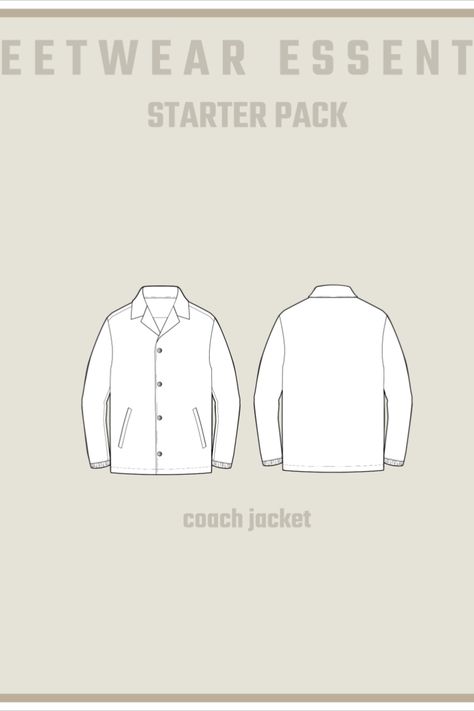 Coach Jacket Design, Design Tech, Tech Pack, Mock Ups, Coach Jacket, Technical Drawing, Jacket Design, Tech Design, Apparel Design