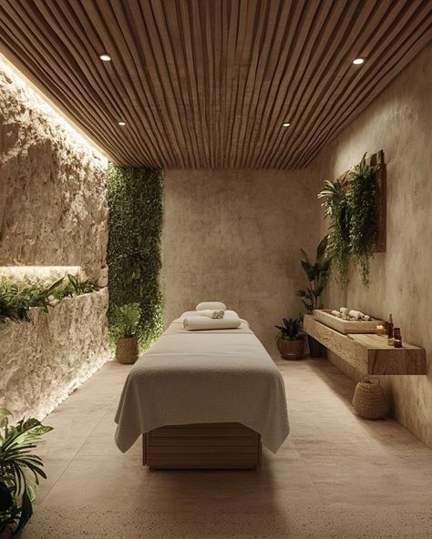 Spa Outside Design, Natural Hotel Design, Tropical Spa Design, Sacred Interior Design, Relaxation Room At Home, Home Spa Ideas Room, Health And Wellness Center Design, Natural Spa Design, Natural Spa Aesthetic