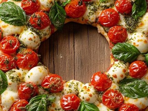 Deck the Table with Pennsylvania’s Favorite Wreath Pizza Recipe for the Holidays! - NewsBreak Holiday Pizza Wreath, Wreath Pizza Caprese, Christmas Pizza Wreath, Christmas Wreath Pizza, Christmas Appetizers Wreath, Wreath Pizza, Pizza Wreath, Fried Cheese Bites, Homemade Chicken Alfredo