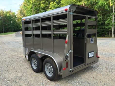 5ft X 12ft Low Profile "Mini-Livestock" Trailer, Haul Calves, Goats, Pigs, Sheep, Ponies! | HorseClicks Pet Donkey, Cattle Trailers, Horse Trailers For Sale, Farm And Garden, Arched Cabin, Livestock Trailers, Trailer Build, Cattle Farming, Farm Garden