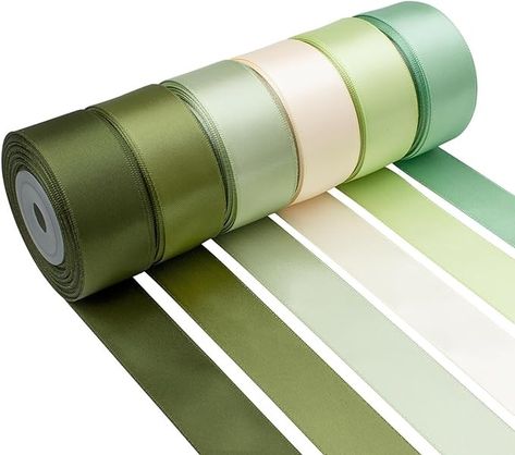 Amazon.com: Mlurcu Green Satin Ribbon 1 Inch Wide Sage Green Ribbon Assorted Solid Color Double Faced Satin Ribbon for Crafts, Gift Wrapping, Wedding, Flower Bouquet, Invitation, Hair Bows - 60 Yards Sage Green Ribbon, Gift Wrapping Wedding, Wedding Wraps, Green Ribbon, Green Satin, Wedding Flower, Sewing Stores, Satin Ribbon, Sage Green