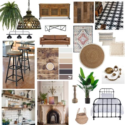 modern rustic moodboard Rustic Style Mood Board, Traditional Moodboard Interior Design, Boho Rustic Interior, Rustic Modern Mood Board, Modern Rustic Mood Board Interior Design, Modern Rustic Mood Board, Rustic Mood Board Interior Design, Modern Rustic Cafe, Rustic Cafe Decor