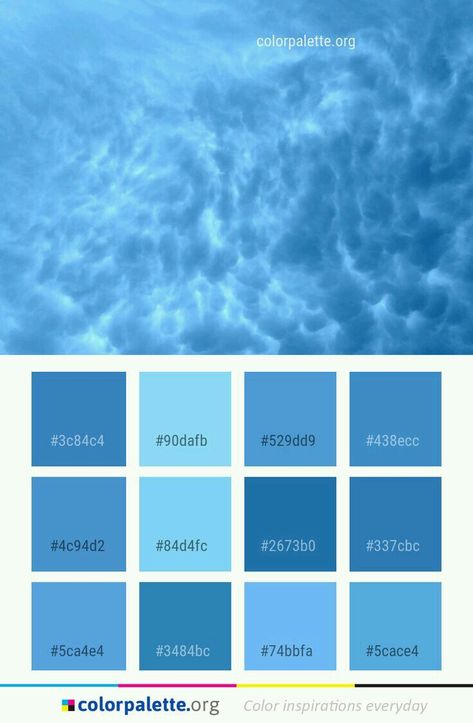 Ocean Color Palette, Graphics Design Inspiration, Sky Blue Weddings, Wedding Theme Color Schemes, Living Room Wall Color, Colors Inspiration, Color Design Inspiration, Hex Color Palette, Blue Color Palette