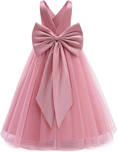 Big Bow Dress, Kids Christmas Dress, Tulle Long Dress, Wedding Evening Gown, Girls Tulle Dress, Girls Long Dresses, Teen Girl Dresses, Elegant Girl, Girls Christmas Dresses