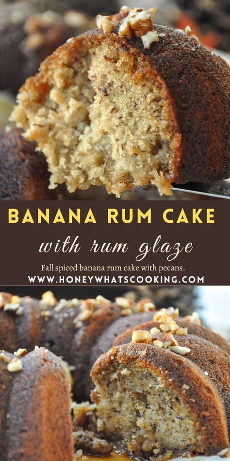 Banana Rum Cake, Copycat Desserts, Banana Fosters, Boozy Baking, Rum Cakes, Homemade Cake Mixes, Banana Rum, Rum Cake Recipe, Whats Cooking