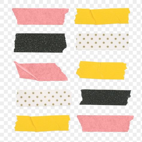 Moodboard Stickers, Instagram Cutout, Washi Tape Png, Tape Png, Yearbook Spreads, Tape Washi, Graphic Design Collection, Scotch Tape, Torn Paper