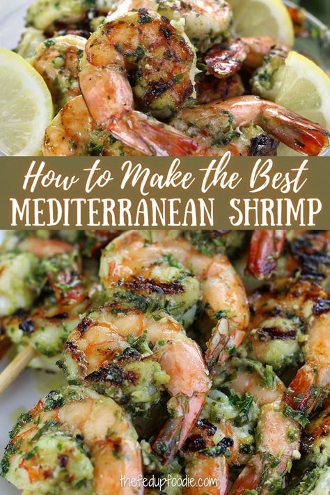 Mediterranean Shrimp Recipe, Mediterranean Shrimp, Mediterranean Recipes Healthy, Mediterranean Diet Recipes Dinners, Seafood Entrees, Easy Mediterranean Diet Recipes, Shrimp And Broccoli, Grilled Shrimp Recipes, Shrimp Recipes For Dinner