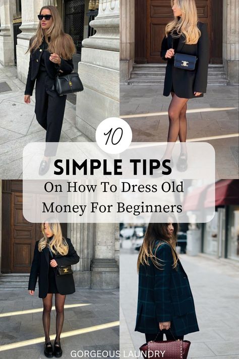 10 SIMPLE TIPS For Looking Like You Have Old Money - How To Dress Old Money Aesthetic, European Luxury fashion trends, quiet Luxury Lifestyle, fashion tips, fashion blogger, Parisian chic, streetwear, cute outfit ideas, classic fashion, modest fashion, classic beauty, aesthetic fashion Timeless Luxury Fashion, Modest Old Money Aesthetic Outfit, Chic Outfits For Petite Women, Old Money Outfit Must Haves, Beautiful Lounge Rooms, Dress Like You Have Money, Quiet Money Aesthetic, How To Dress Like You Have Money, How To Dress Like Old Money Women