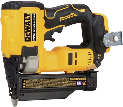 SHOTS PER CHARGE: DCN623B drives 2,000 nails on average per charge** Brad Nailer, Dewalt Tools, Hole Saws, Oscillating Tool, Plastic Coating, Brushless Motor, Air Tools, Battery Charger, Compressor