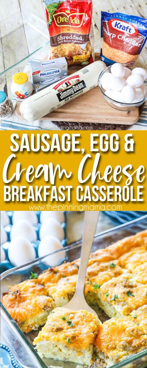 Perfect for brunch! The BEST breakfast casserole we have had! Packed with sausage, eggs, and cream cheese, it has all of the delicious flavors but is so easy to make. Perfect for Easter, Christmas morning, or a brunch get together! Cream Cheese Breakfast Casserole, The Best Breakfast Casserole, Cream Cheese Breakfast, Best Breakfast Casserole, Cheese Breakfast, Breakfast And Brunch, Breakfast Casserole Easy, The Best Breakfast, Sausage And Egg