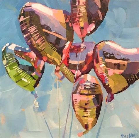 Anniversary Balloons, Balloon Painting, Gouache Art, Arte Inspo, House Paint, Wow Art, Collage Wall, Balloon Art, Art Inspiration Painting