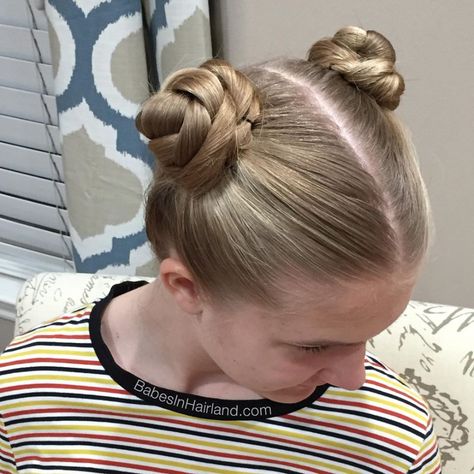 BabesInHairlandBlog on Instagram: “High double buns for the win! . . #babesinhairlandblog #buns #hair #braids #babesinhairland #teen #hairofinsta #hotd #blonde #braidedbun” Hairstyles Space Buns, Bun Knot, Wooden Bed Decor, Topsy Tail Hairstyles, Garlic Monkey Bread, Guard Makeup, Ballroom Dancing Hairstyles, Snowman Hair, Cleaning Microfiber Couch