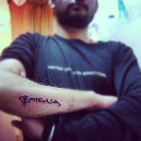 Fan gets Bohemia tattoo Bohemia Tattoos, Bohemia Tattoo, Skull Girl Tattoo, Star Tattoo, About Tattoo, Girl Tattoo, Star Tattoos, Tattoo Images, Girl Tattoos