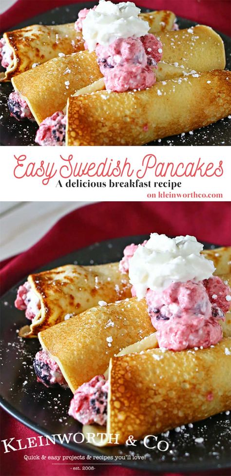 Valentine Breakfast Ideas, Valentines Breakfast Ideas, Swedish Pancakes, Baking Breakfast, Crepes And Waffles, Swedish Recipes, 3 Eggs, Breakfast Idea, What's For Breakfast